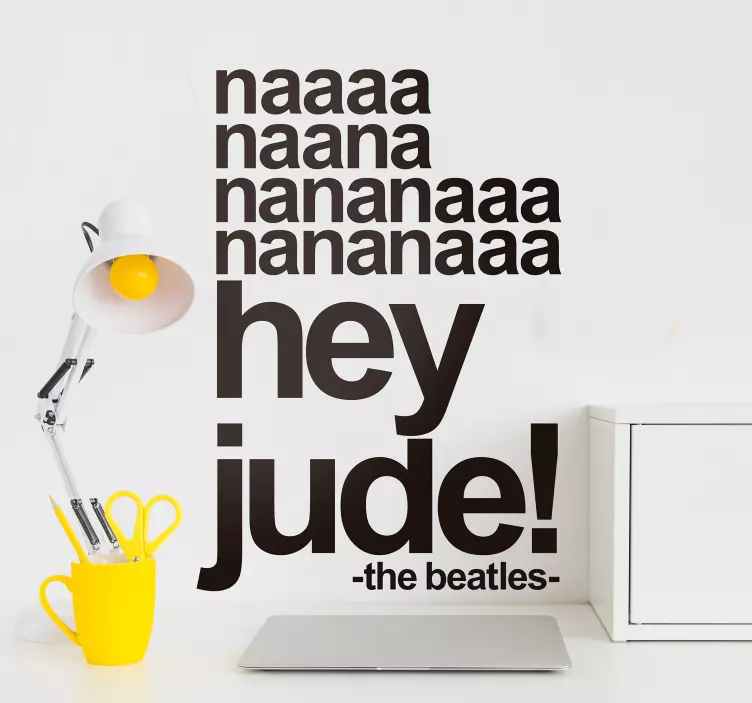 Sticker Maison Paroles Hey Jude Beatles - TenStickers