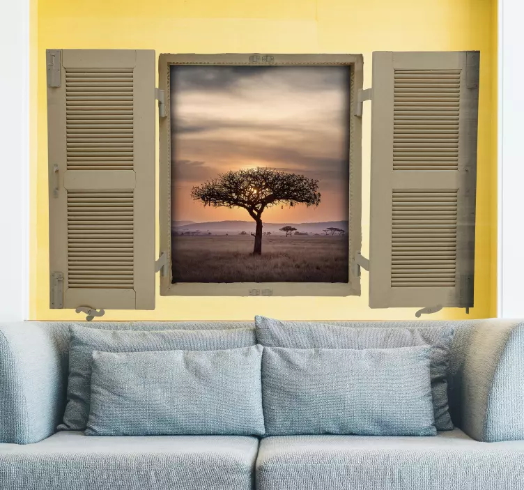 Sticker mural nature paysage savane - TenStickers