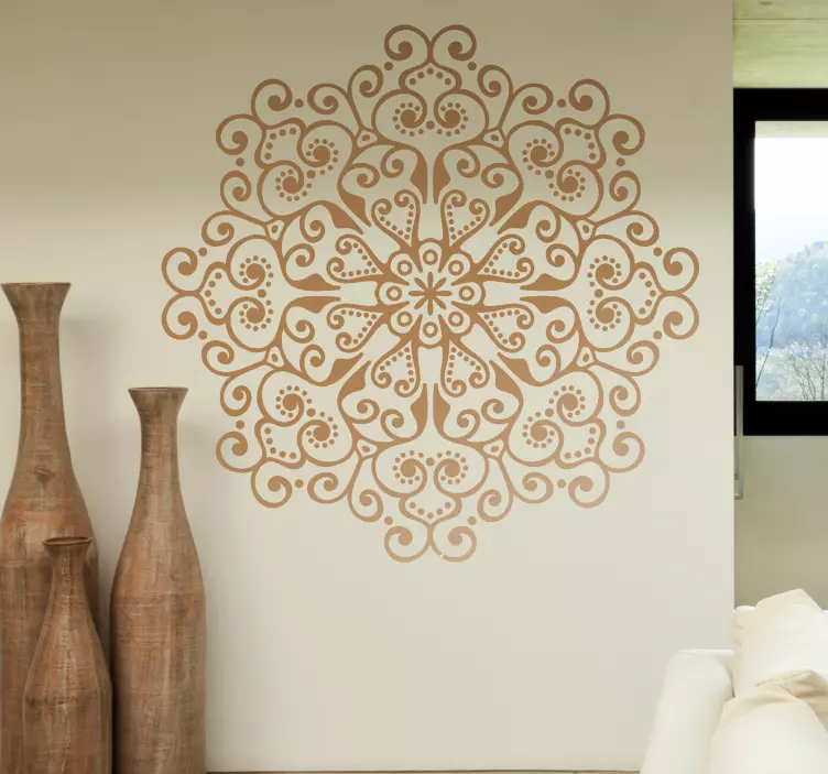 Sticker mural salon zen mandala fleur - TenStickers