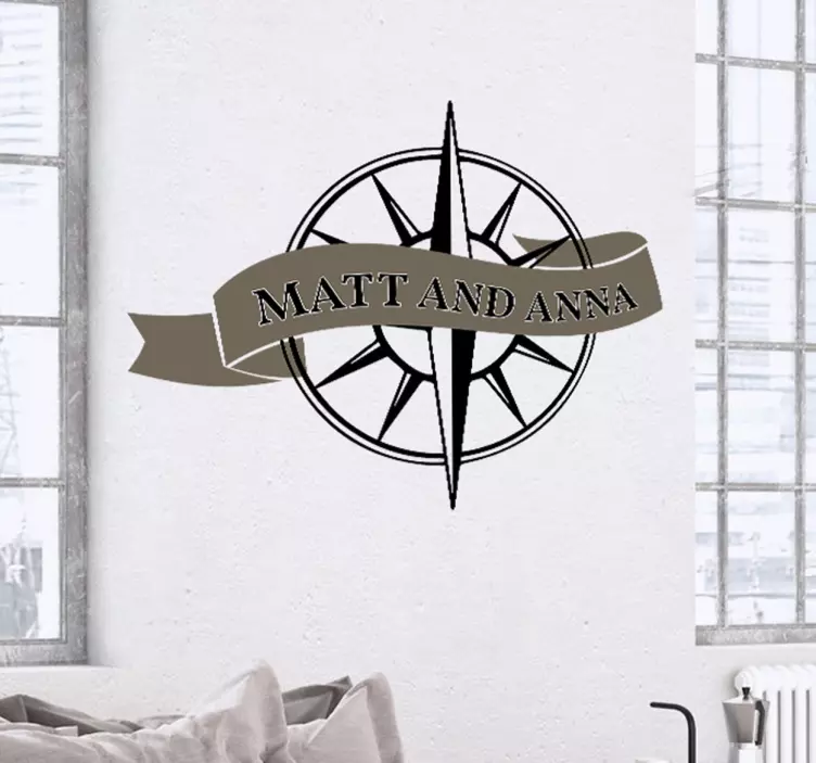 Sticker mariage boussole - TenStickers