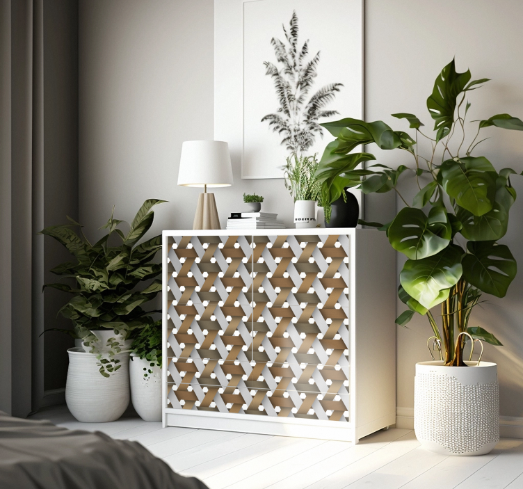 Adhésif meuble bois blanc style scandinave - TenStickers