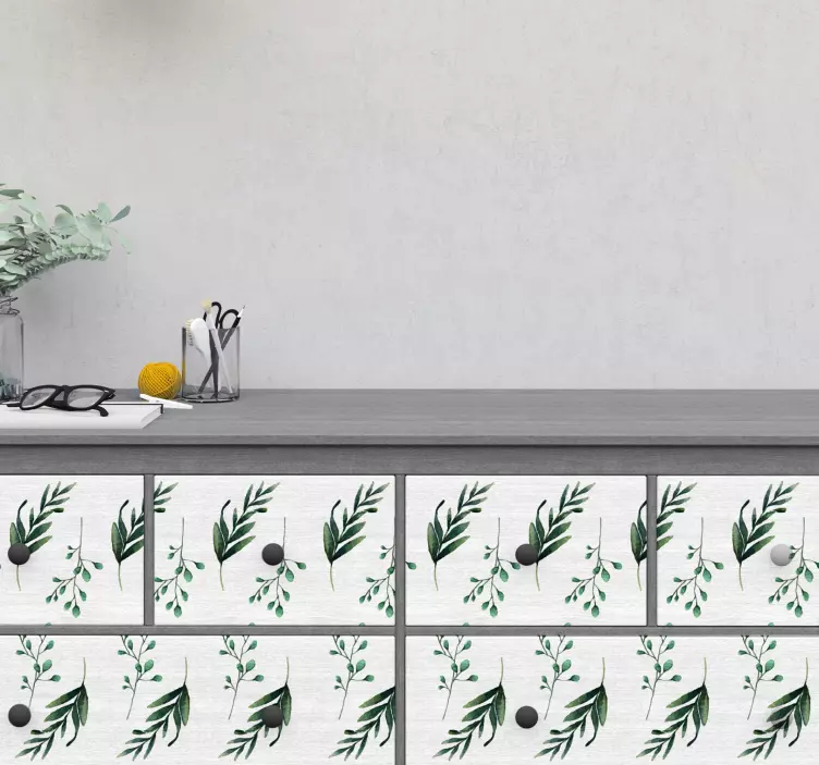 Sticker Meuble Dessin de plantes - TenStickers