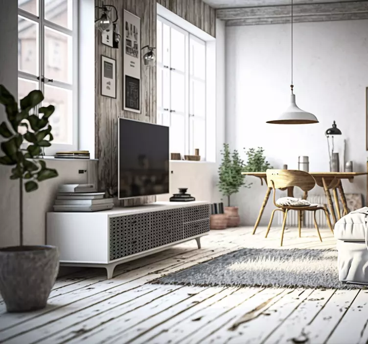 Adhésif meuble gris cannage - TenStickers