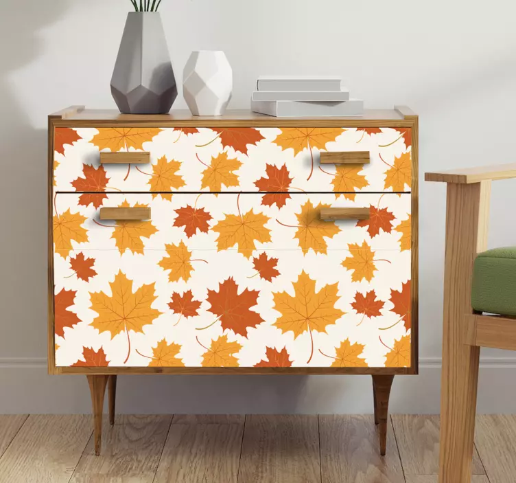 Adhésif meuble motif feuilles d'automne - TenStickers