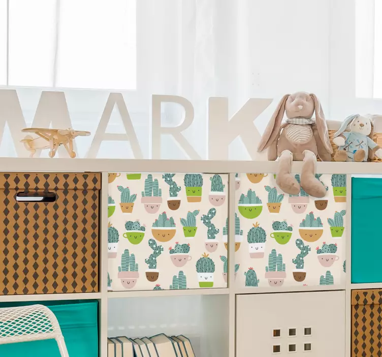 Sticker meuble motif pots cactus - TenStickers