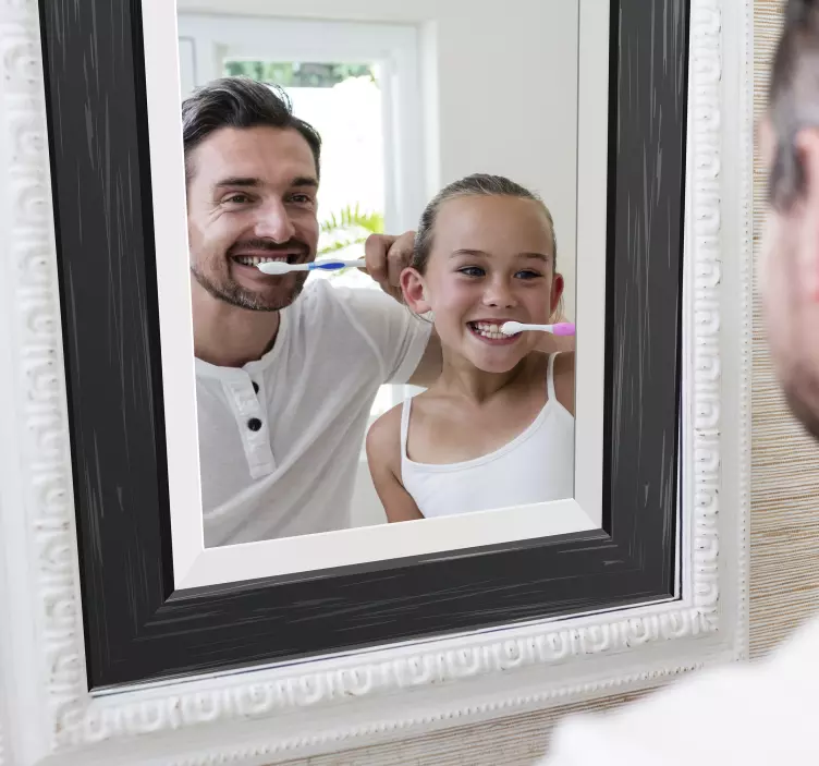 Autocollant miroir cadre noir - TenStickers