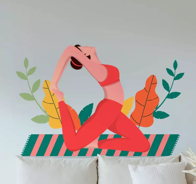 Sticker mode illustration de posture de yoga - TenStickers