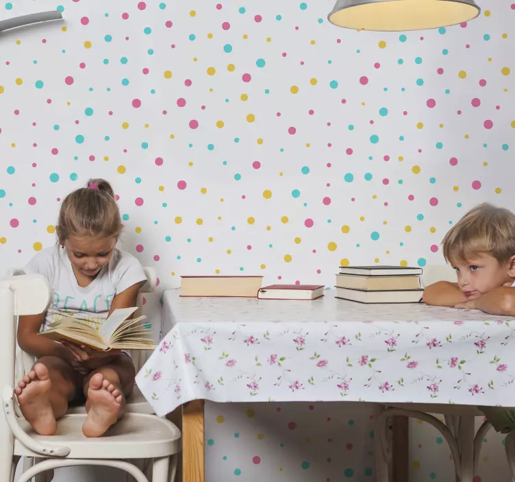 Sticker monde cercles tachetés vibrants - TenStickers