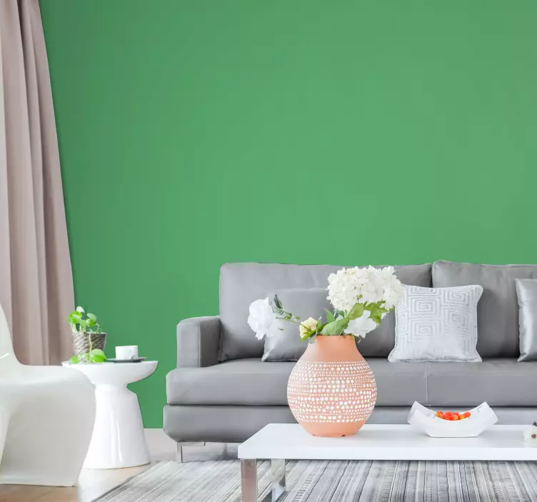 Sticker mural salon espace de vie vert - TenStickers