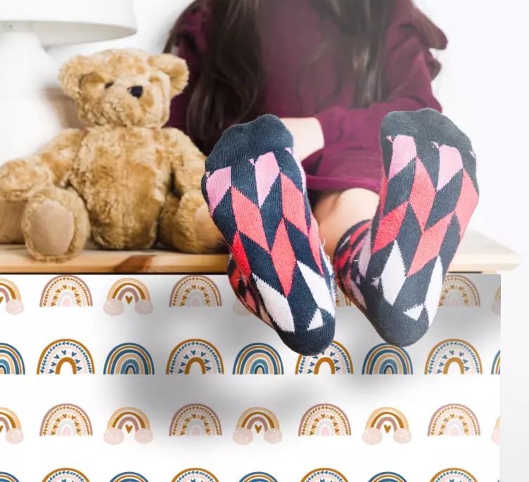 Sticker monde motif arc-en-ciel mignon - TenStickers