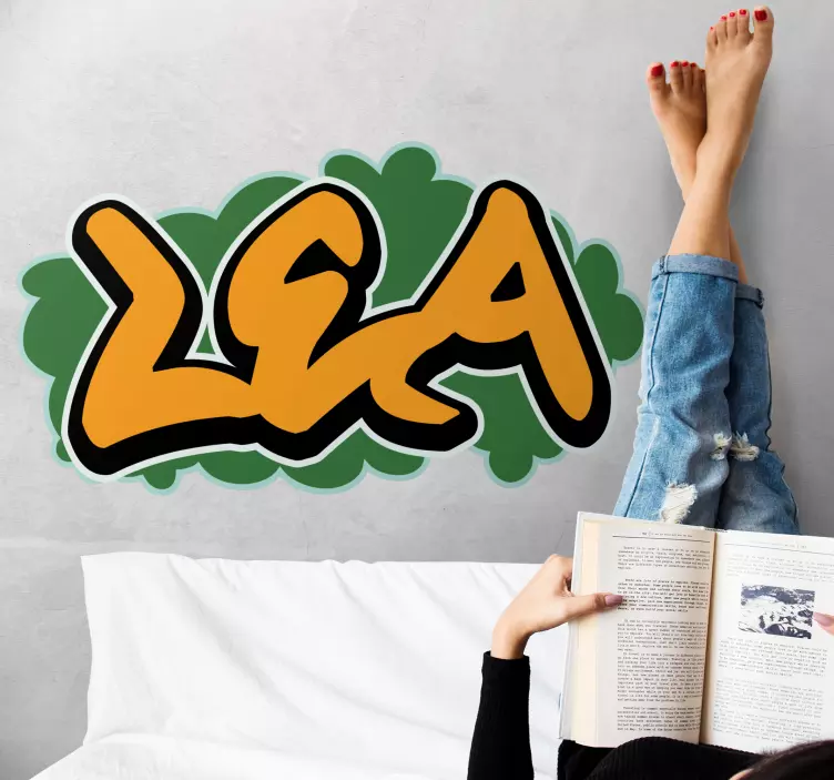 Sticker monde nom d'art personnalisable - TenStickers