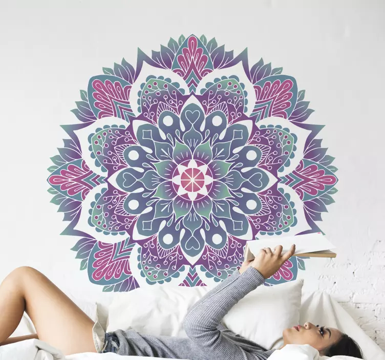 Sticker monde style mandala coloré - TenStickers