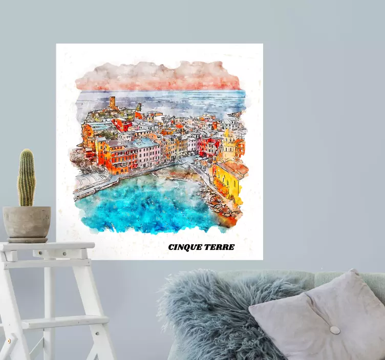 Sticker monde vue sur les cinque terre - TenStickers