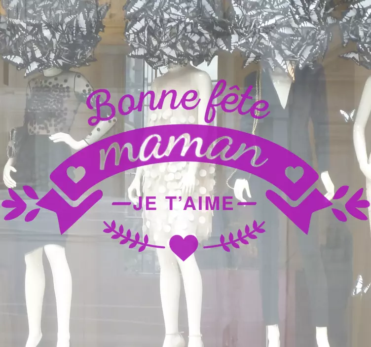 Sticker amour monochrome fête des mères je t'aime - TenStickers