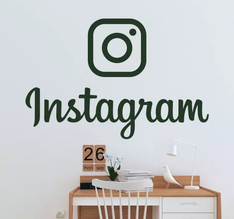 Sticker monochrome logo Instagram - TenStickers