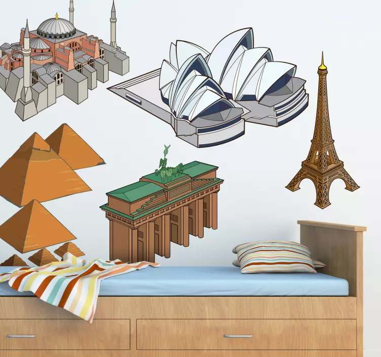 Sticker monuments célèbres - TenStickers