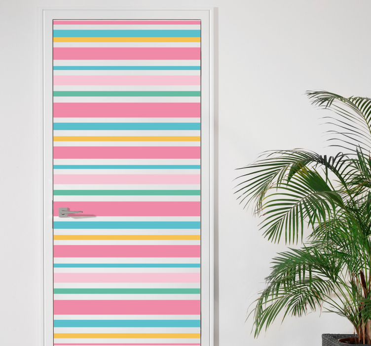 Sticker motif lignes pastels - TenStickers