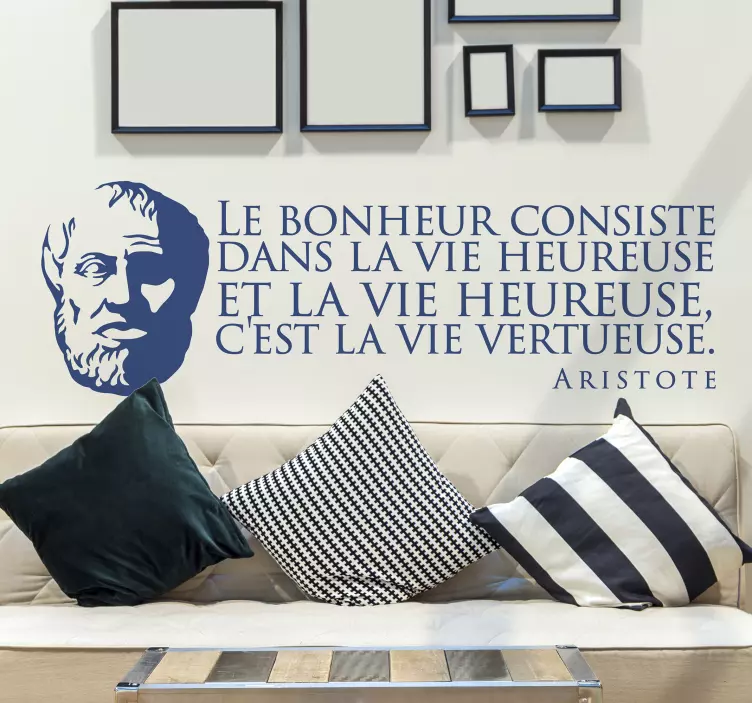 Sticker Citation du Bonheur Aristote - TenStickers