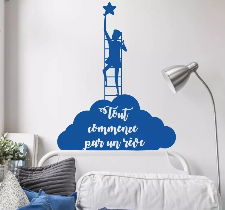 Sticker motivation "Tout commence par un rêve" - TenStickers