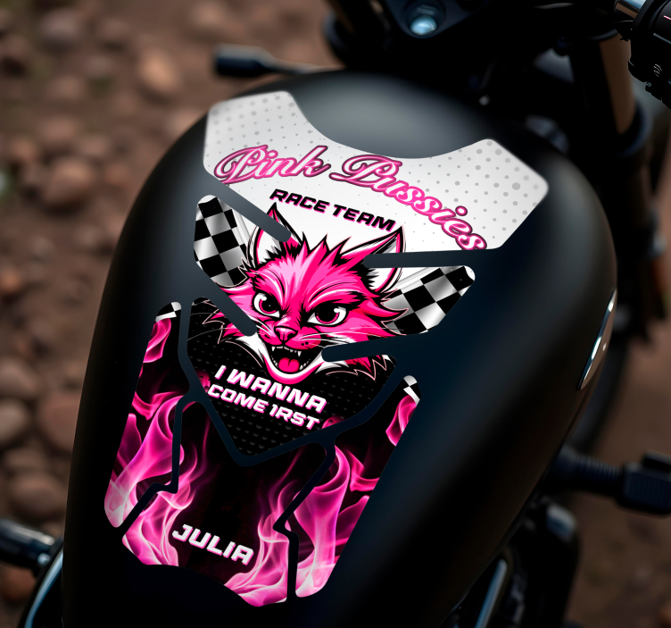 Sticker moto chat rose - TenStickers