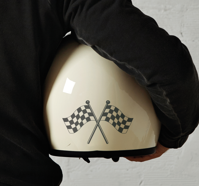 Sticker moto conception de drapeaux de course - TenStickers
