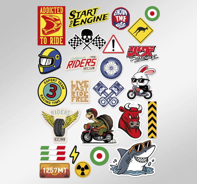 Sticker moto pack de conception de bombe - TenStickers
