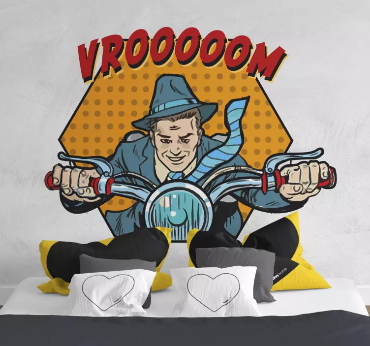 Autocollant Moto Texture comique avec texte - TenStickers