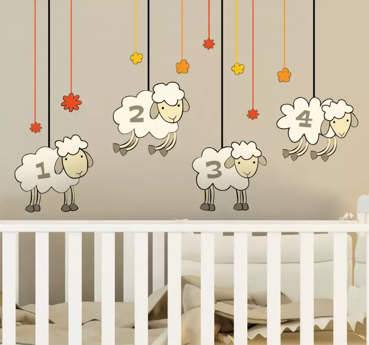 Sticker moutons comptés - TenStickers