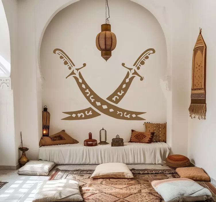 Sticker mur conception d'épées croisées - TenStickers