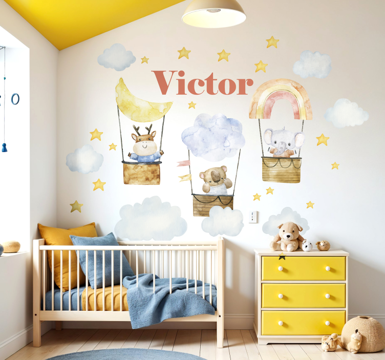 Sticker mural amis des animaux de haut vol - TenStickers