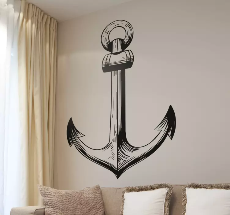 Sticker mural ancre marine - TenStickers