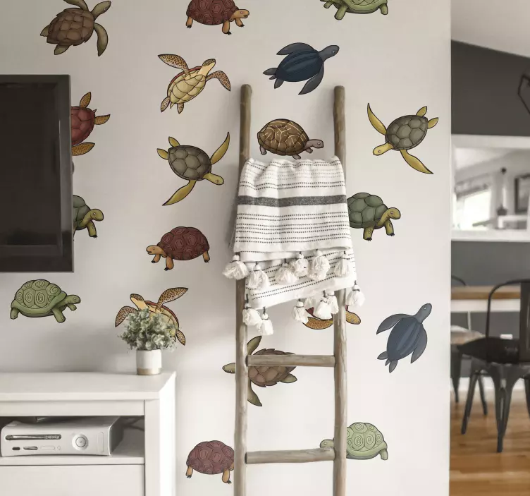 Sticker Animaux Multitude de tortues - TenStickers