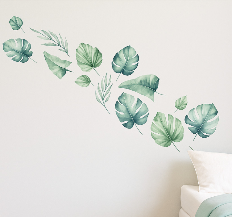 Sticker mural aquarelle monstera - TenStickers