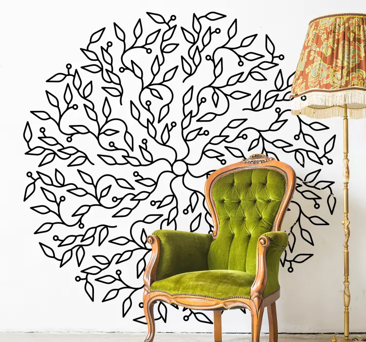 Sticker arbre nature de vie abstrait - TenStickers