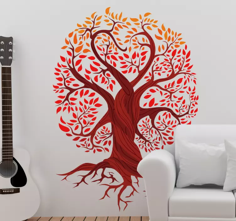 Sticker arbre de vie rouge - TenStickers