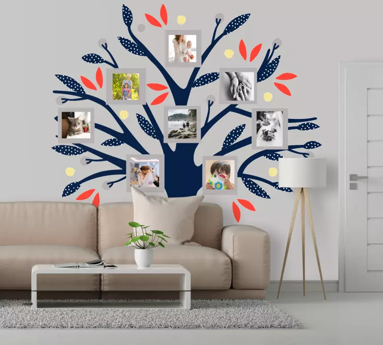 Sticker mural arbre photos - TenStickers