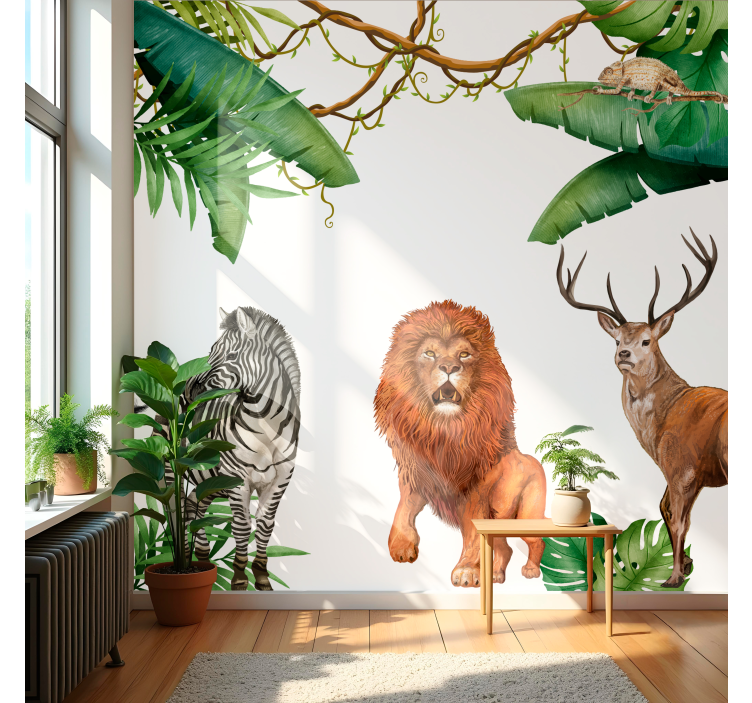 Sticker mural aventure dans la jungle - TenStickers