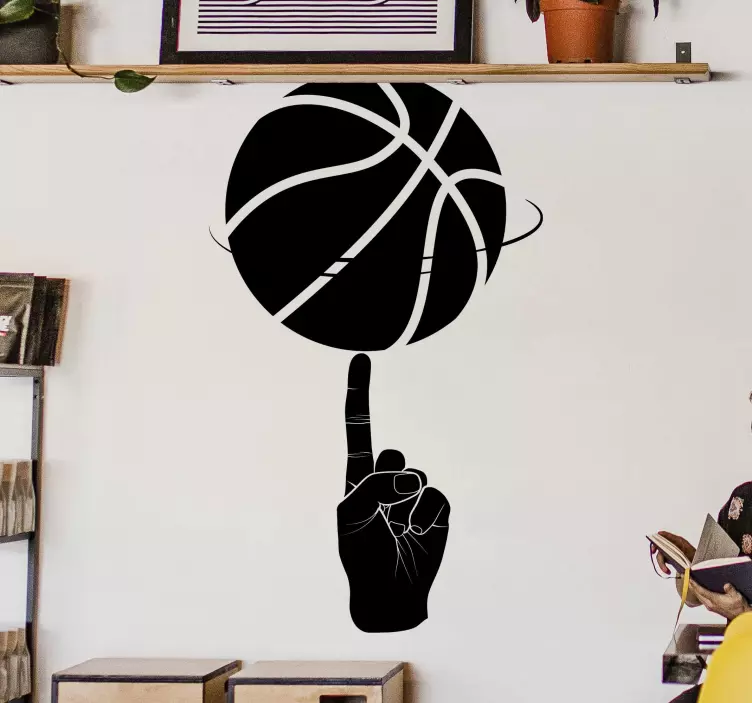 Sticker basket balle sur doigt - TenStickers
