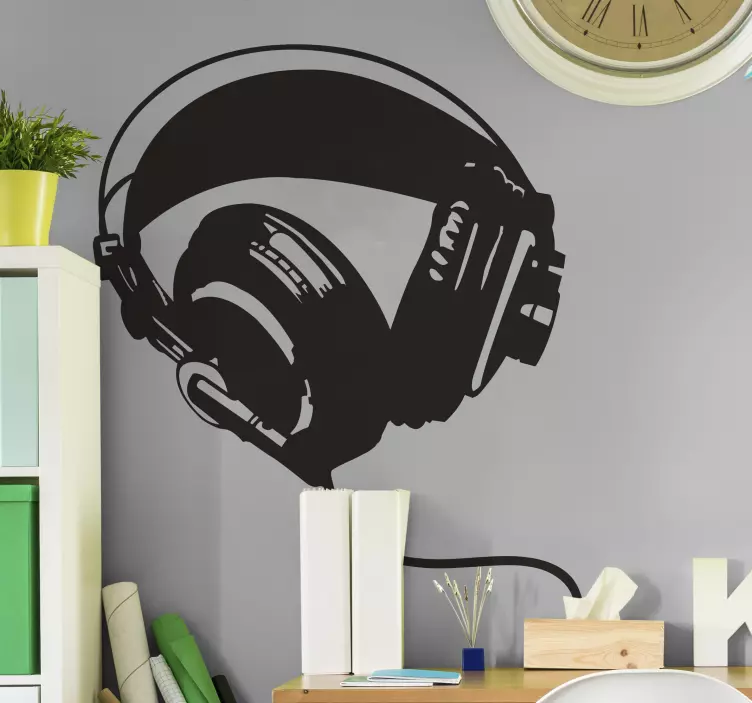 Sticker graffiti avec casque de musique - TenStickers