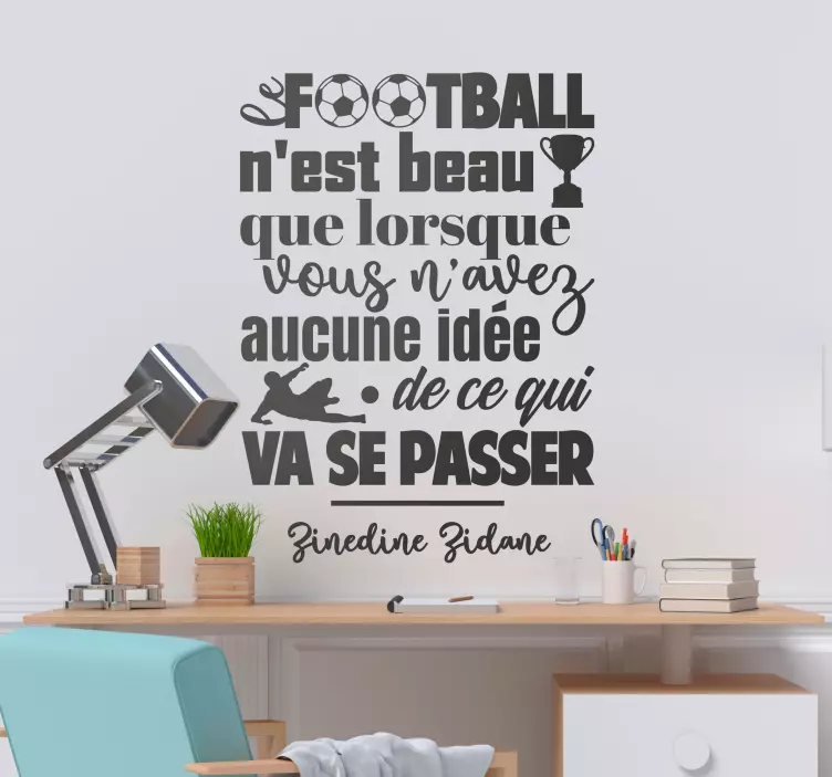 Sticker foot citation de Zidane - TenStickers