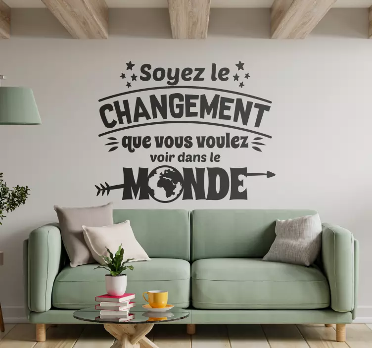 Sticker citation Soyez le changement  - TenStickers
