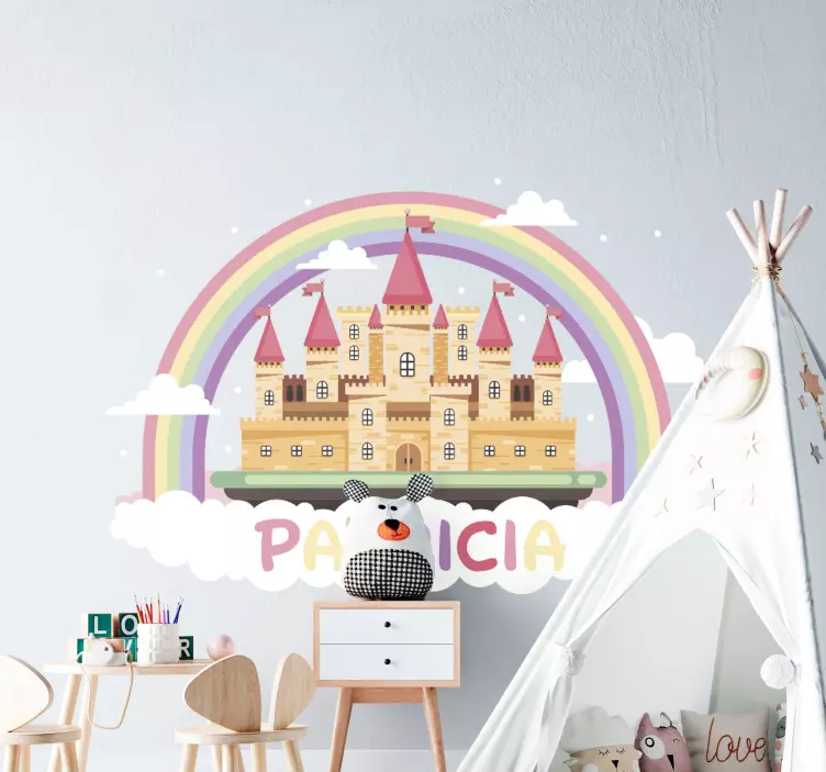 Sticker Dessin Animé Château fantastique personnalisé - TenStickers