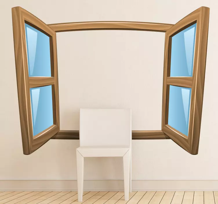 Sticker mural dessin fenêtres ouvertes - TenStickers