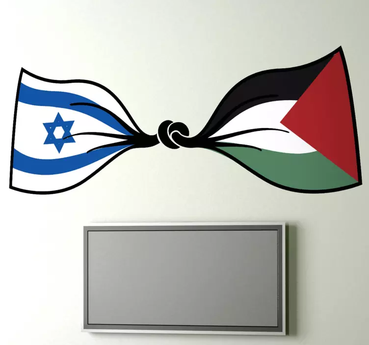 Sticker mural drapeau israëlo palestinien - TenStickers