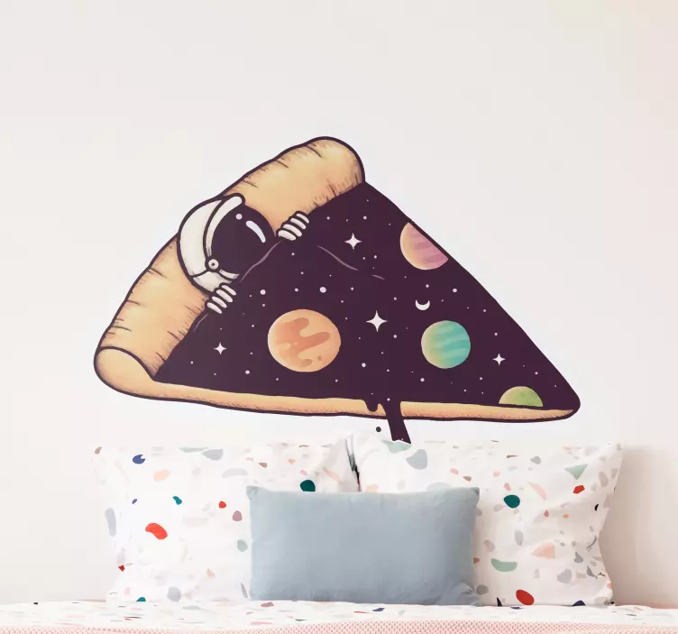 Sticker espace pizza galactique - TenStickers