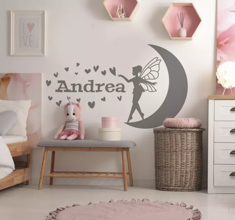 Sticker fée et nom personnalisé - TenStickers