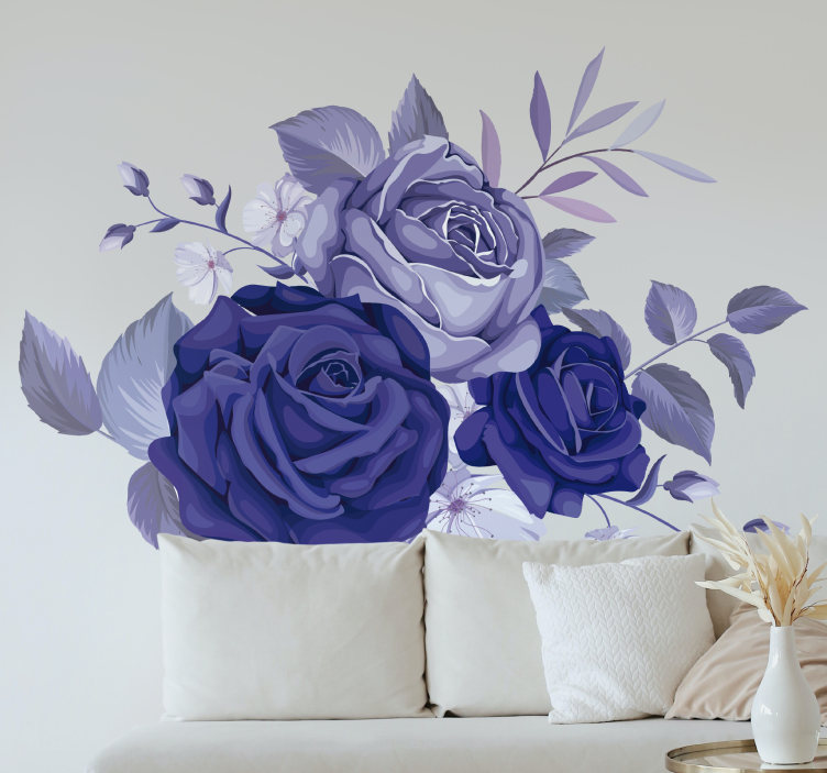 Sticker Fleur Bouquet de fleurs violettes - TenStickers