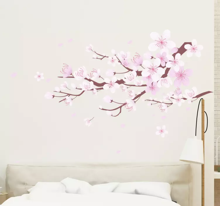Sticker mural chambre branche de cerisier - TenStickers