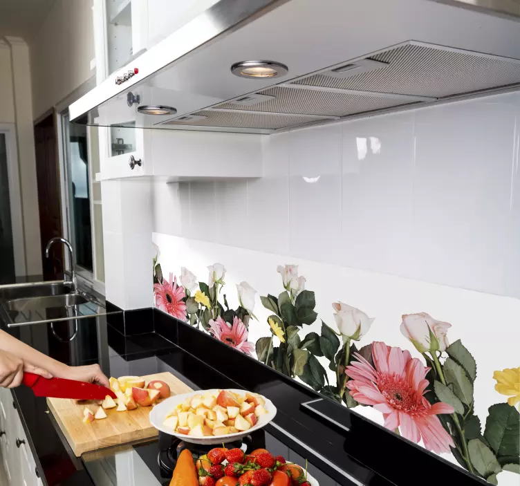 Sticker cuisine fleurs - TenStickers