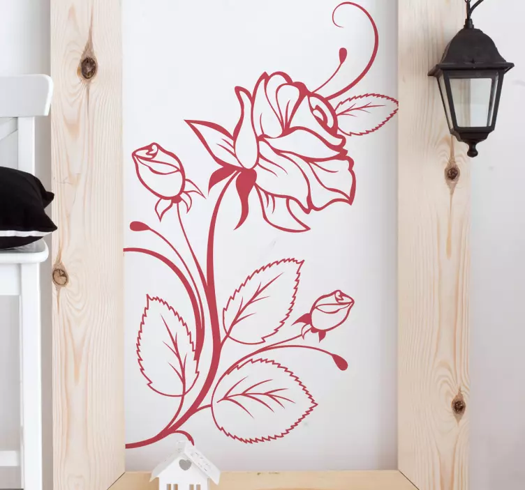 Sticker fleurs roses pour mur - TenStickers